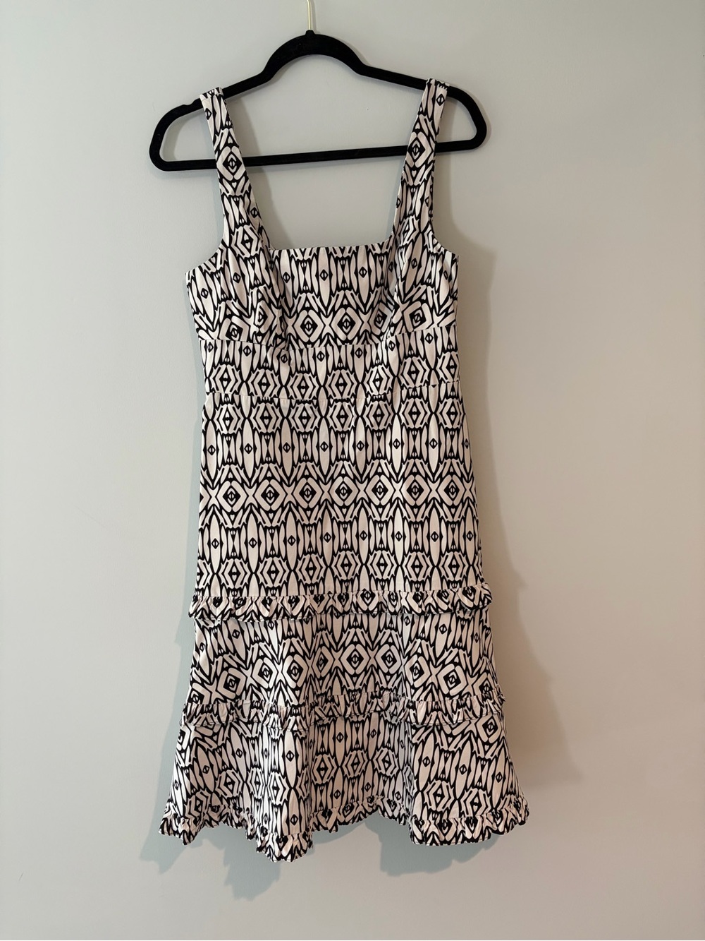 Anthropologie Black and White Geometric Mini Dress